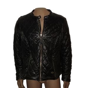 2011 Women Diamond Pattern Harley Davidson Leather Jacket 2XL